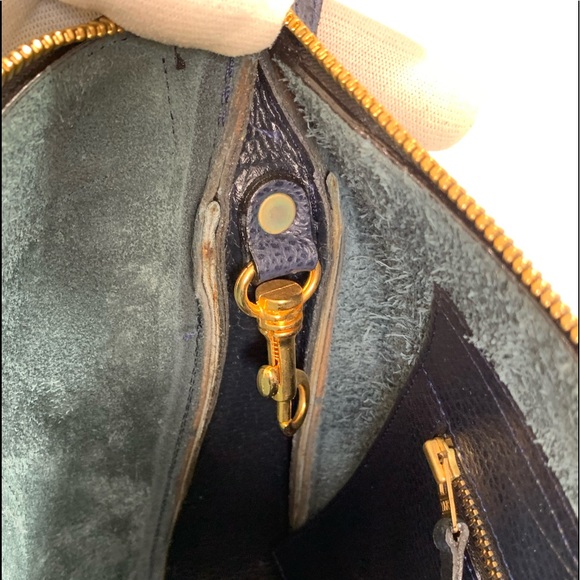 Blue pebble leather shoulder bag purse custom - Picture 12 of 12